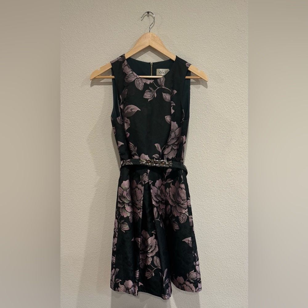 Eliza J Dark Floral Sleeveless Mini Dress